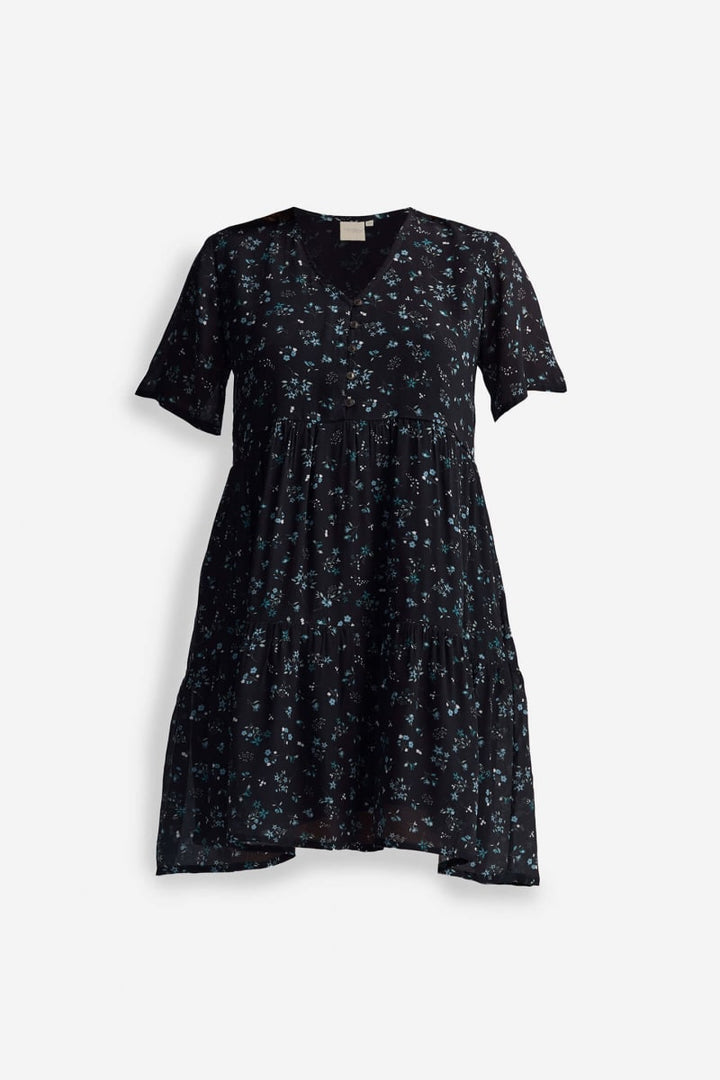 Floral Short Tiered Dress - Ditzy Wildflowers