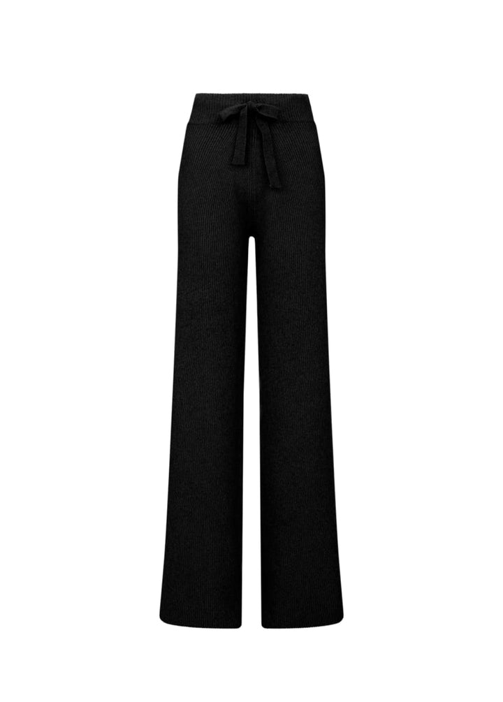 Como | Cashmere Ribbed Trousers - Black