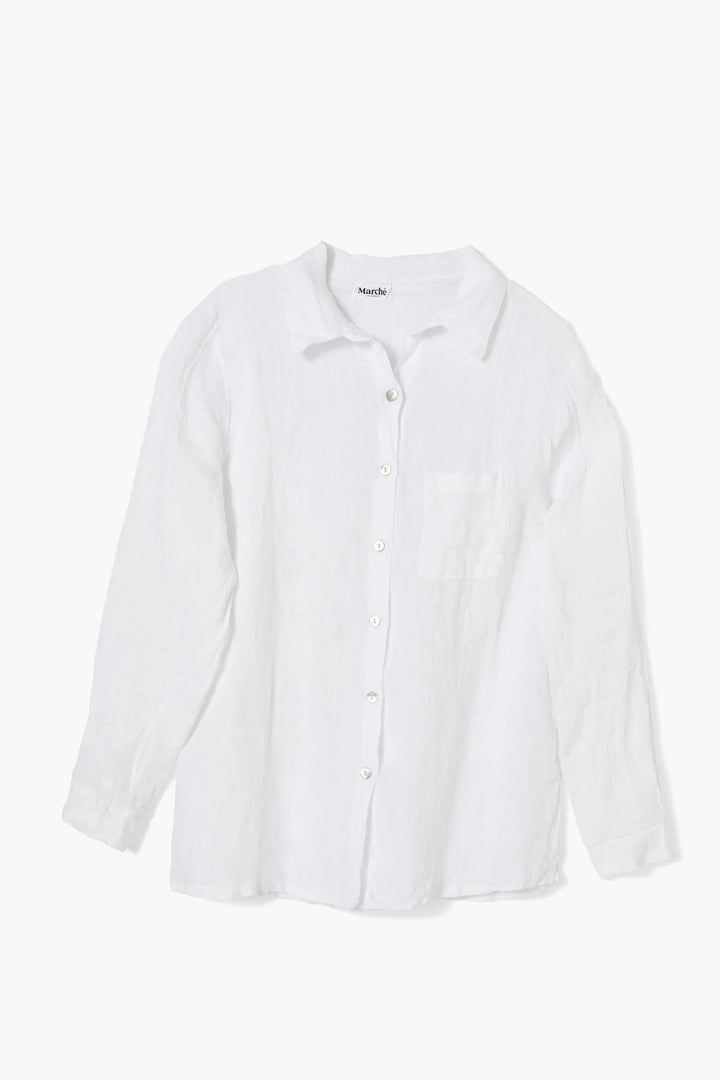 La Playa Linen Shirt - White