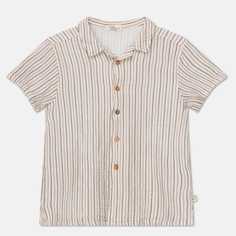 Gauze Stripe Camp Shirt - Ivory