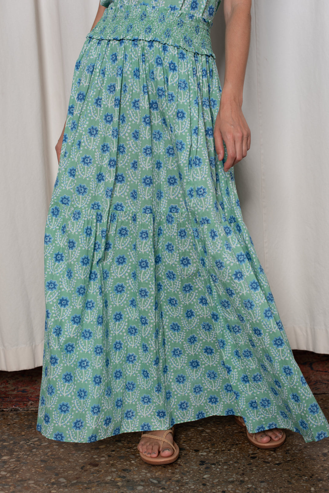 Sylvie Skirt - Green and Blue Azalea