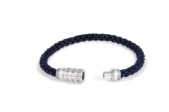 Combination Lock 777 Silver Bracelet In Blue - Blue