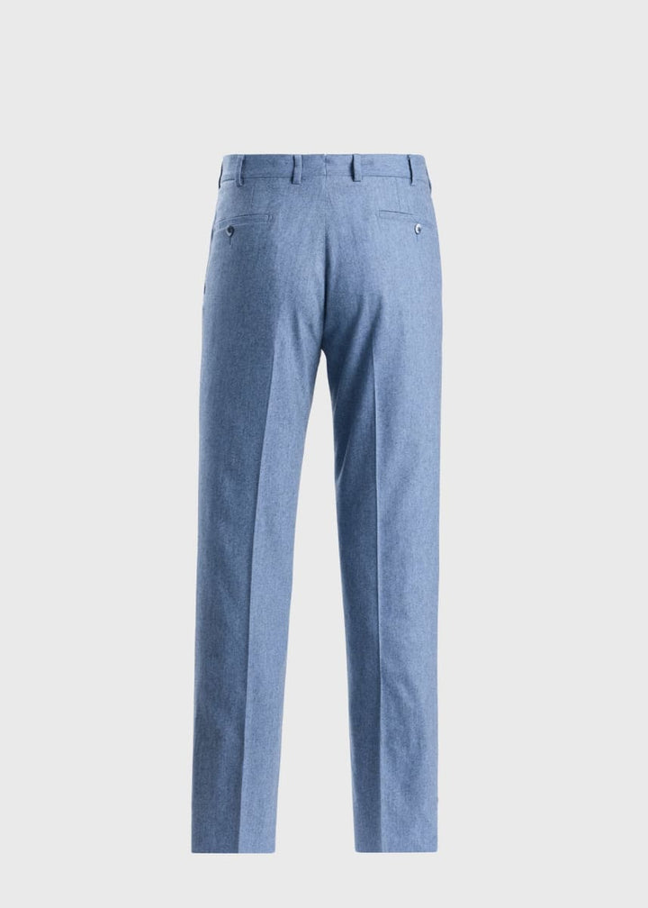 Wool & Cashmere Flannel Dress Trouser - Light Blue