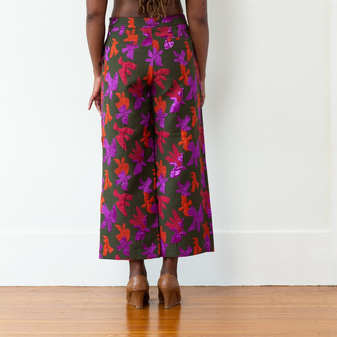 The Julia Pant - Olive/magenta