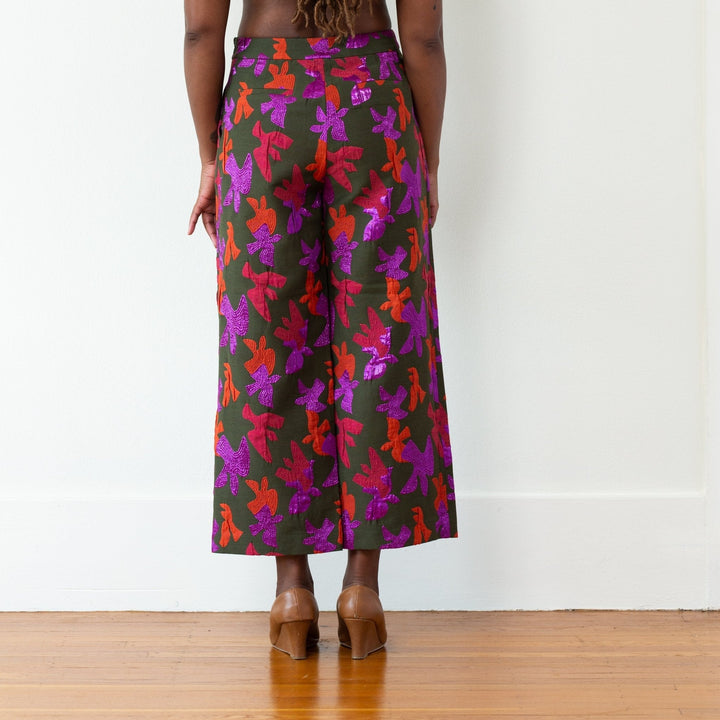 The Julia Pant - Olive/magenta