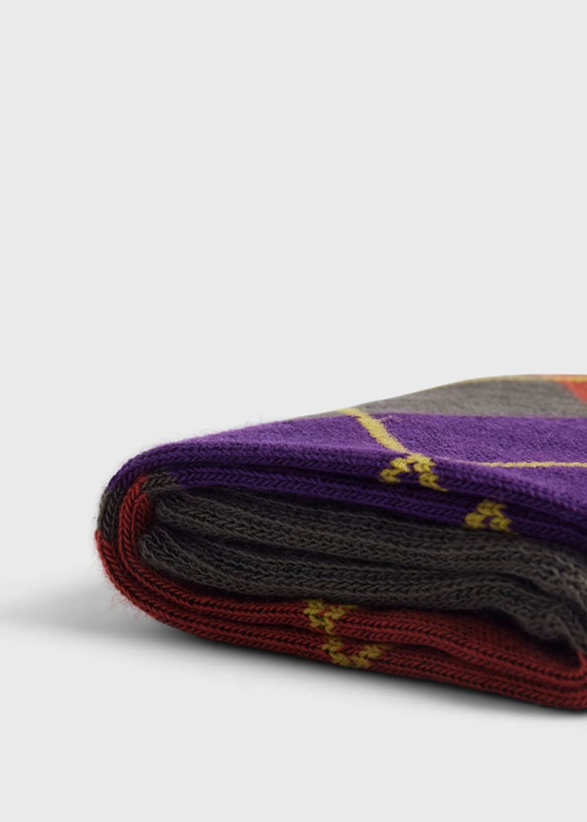 Cotton Blend Argyle Sock - Olive