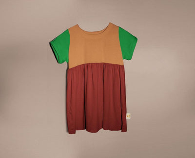 Organic Cotton Color Block Dress - Malibu