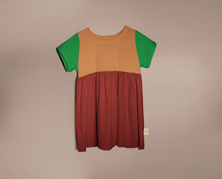 Organic Cotton Color Block Dress - Malibu