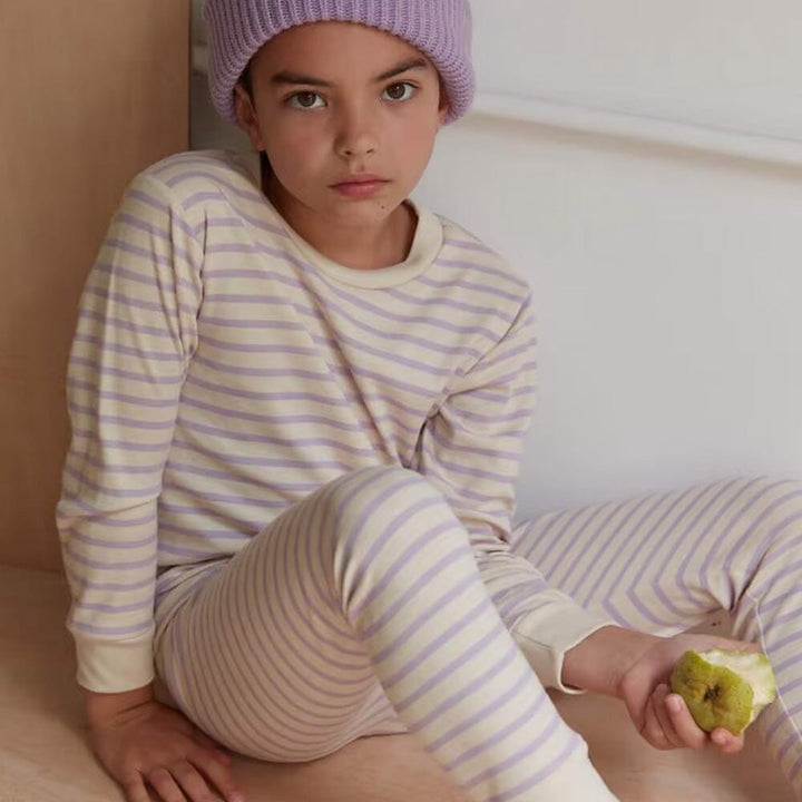 Kids Classic PJ Set - Parma Violet Breton Sleep + Lounge SLEEPY DOE 