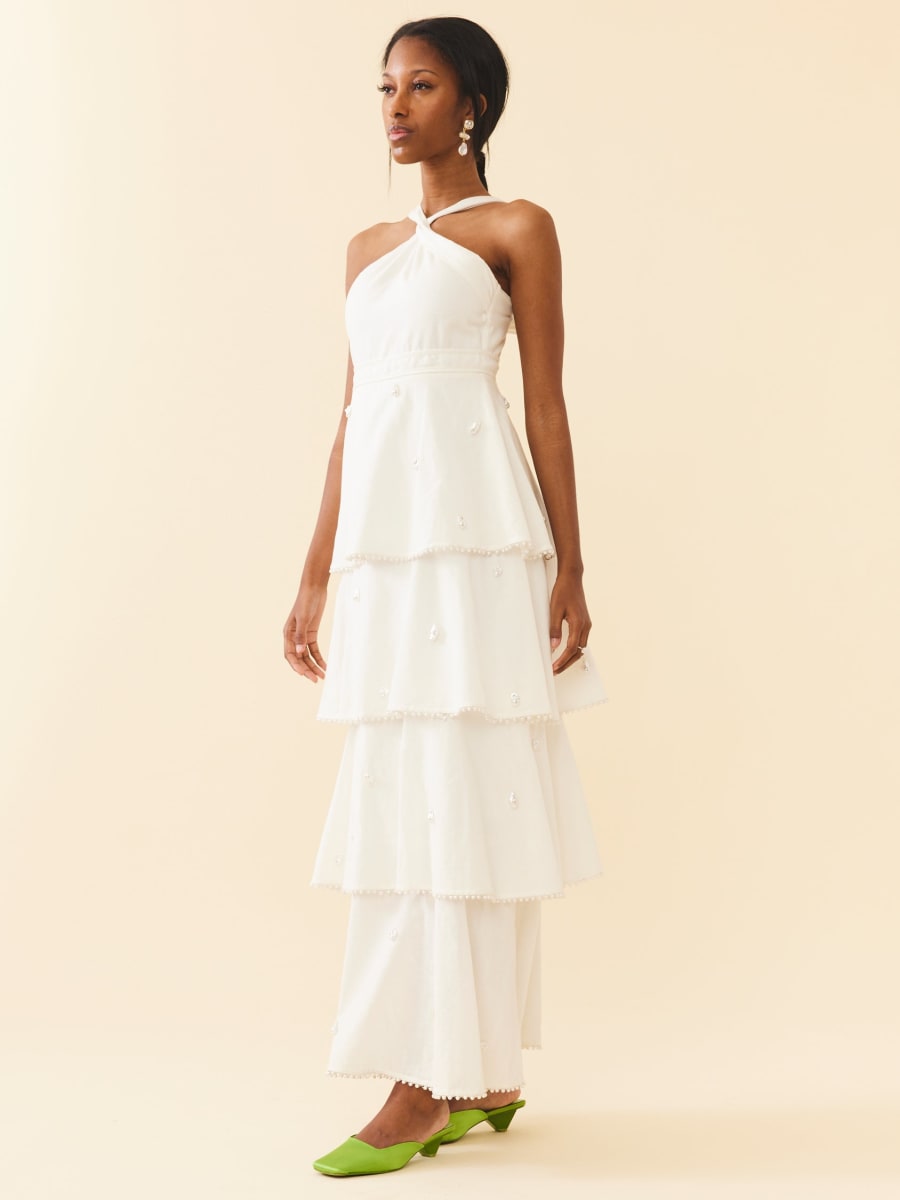 Emma Dress - Pearly White