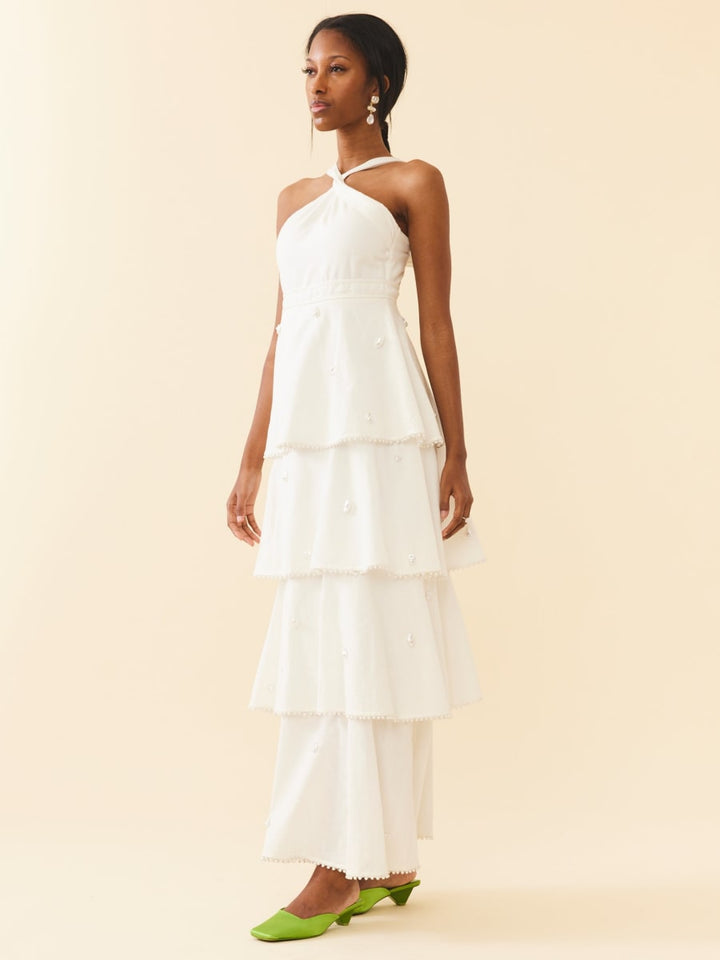 Emma Dress - Pearly White