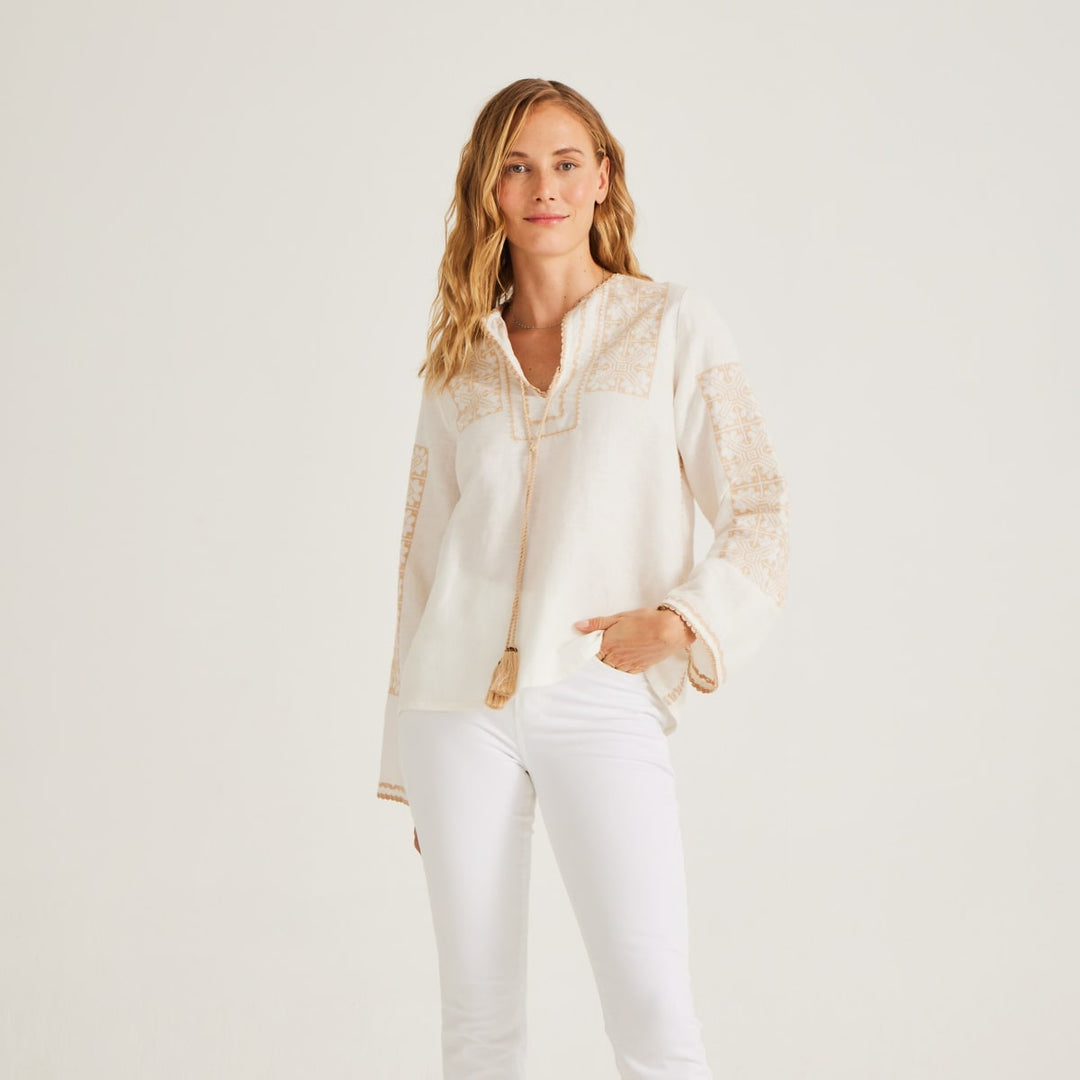 Cassandra Top - White/Beige