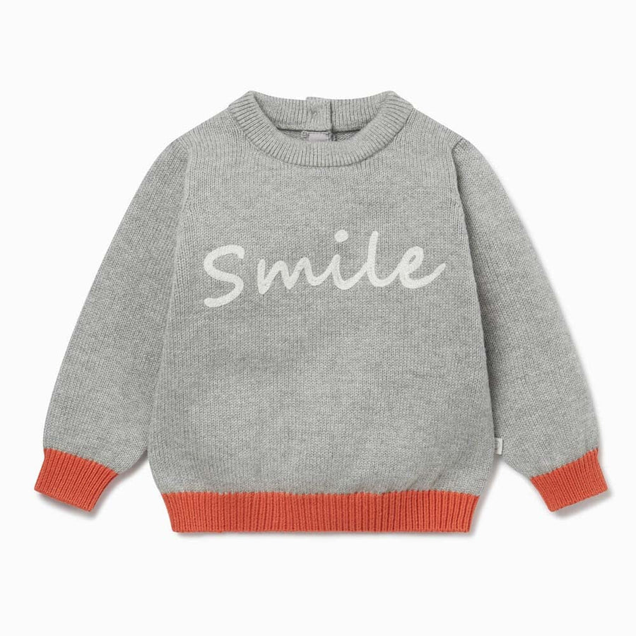 Knitted Smile Slogan Sweater Sweaters Mori