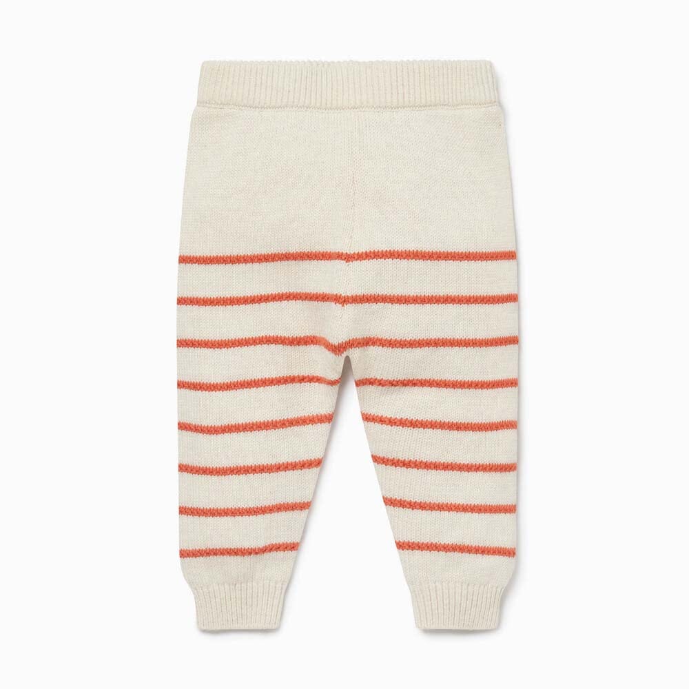 Knitted Stripe Joggers - Oat Sweatpants Mori 