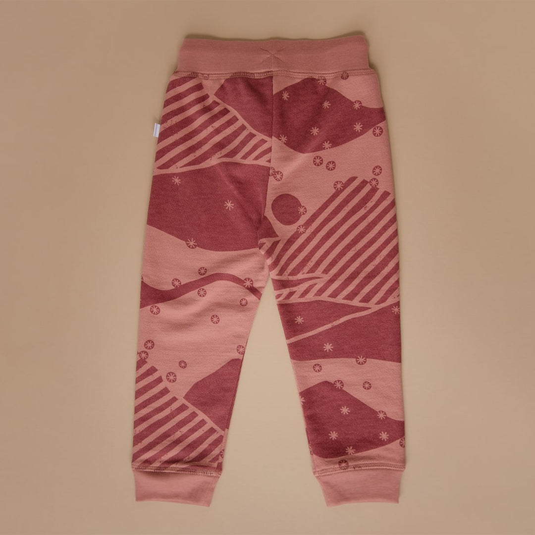 Organic Pima Cotton Sweatpants Snowy Andes - Red