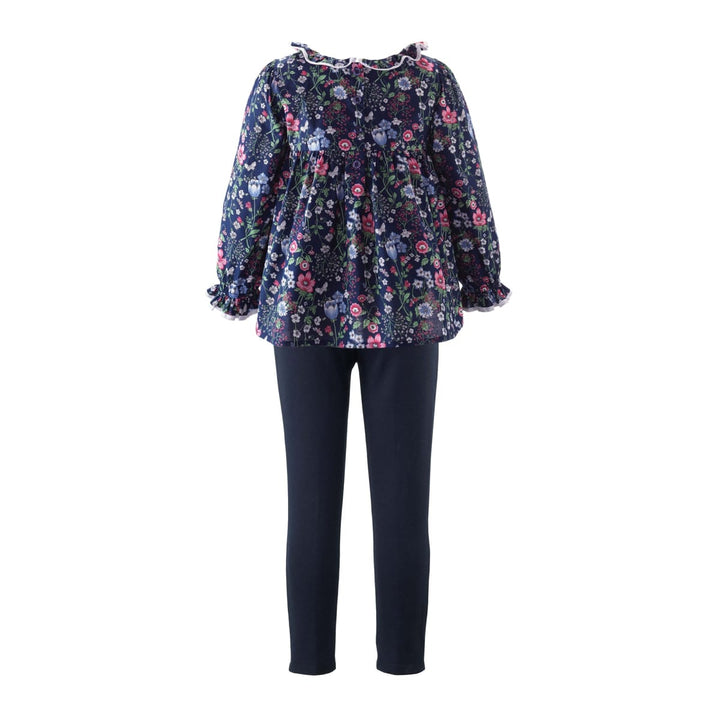 Floral Frill Top And Leggings Set