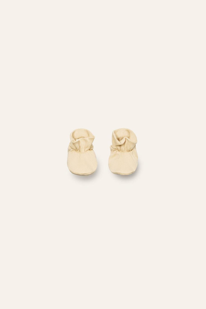 Organic Pima Cotton Baby Booties - Light Yellow