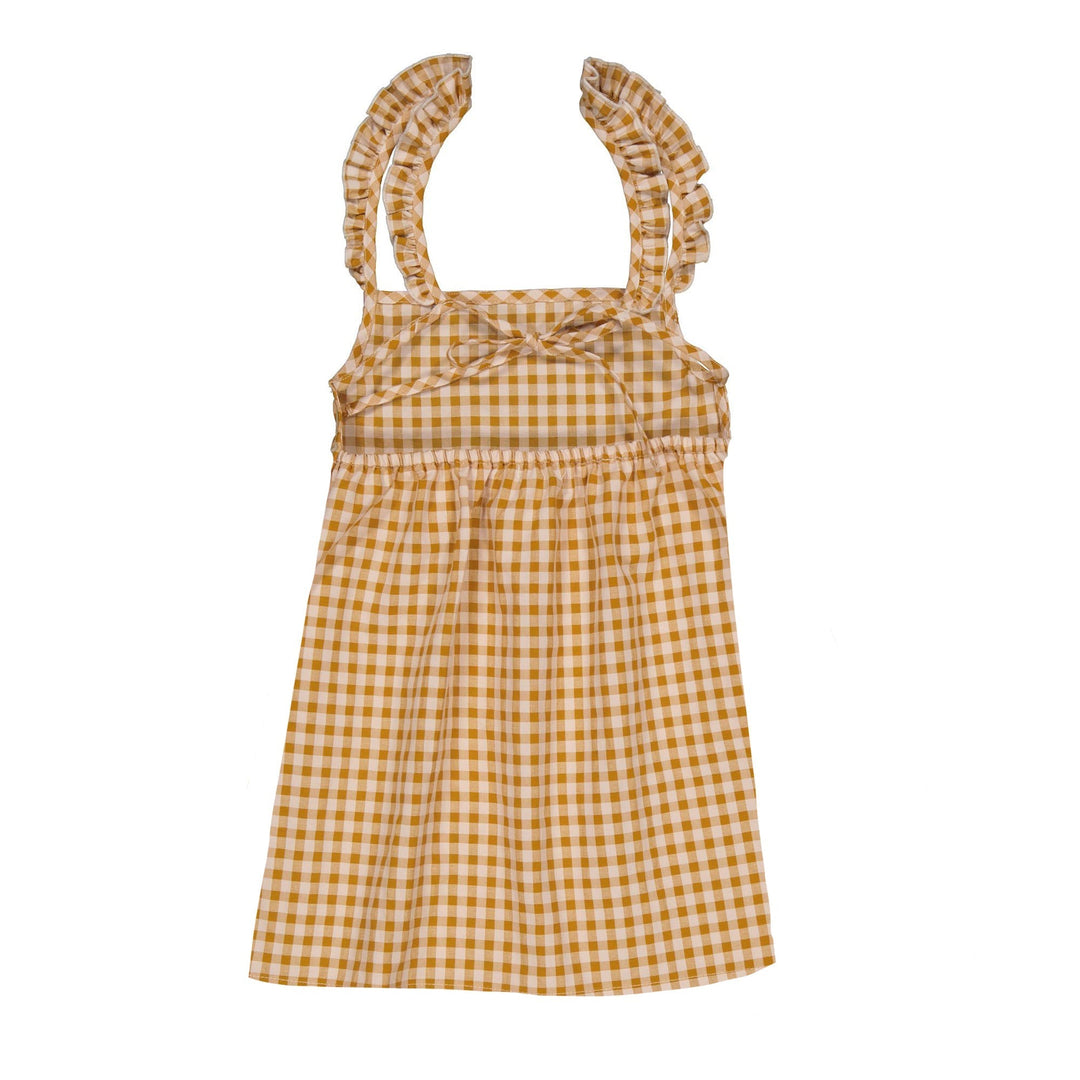 Lara Dress - Caramel Gingham