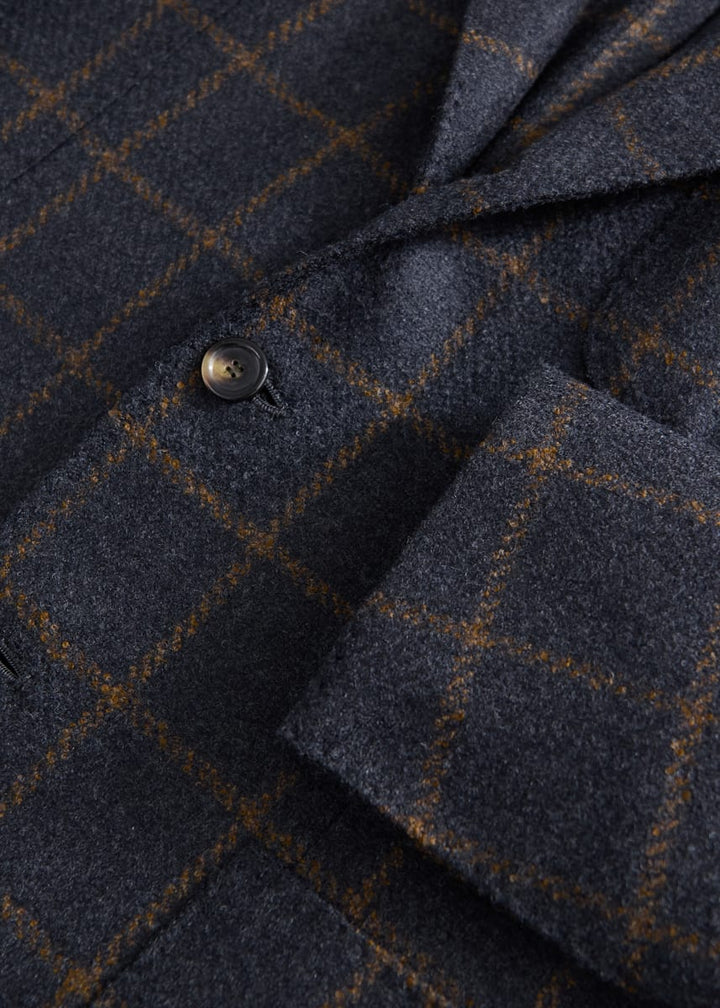 Phineas Cole Tweed Windowpane Jacket - Grey