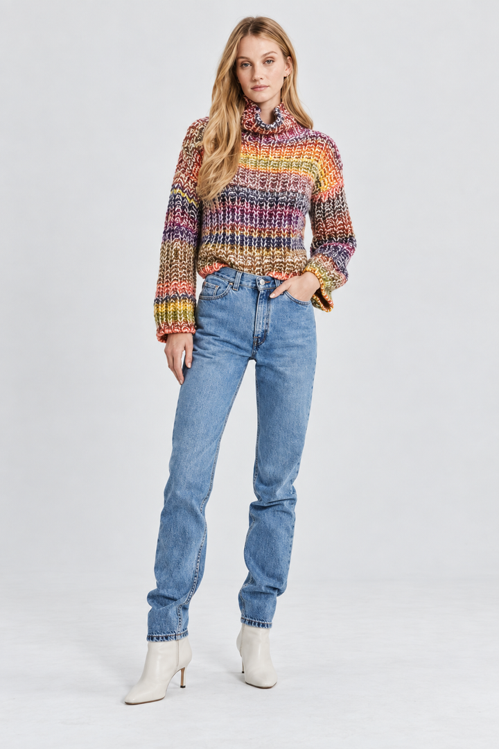Rainbow Turtleneck Sweater - Rainbow/Multi