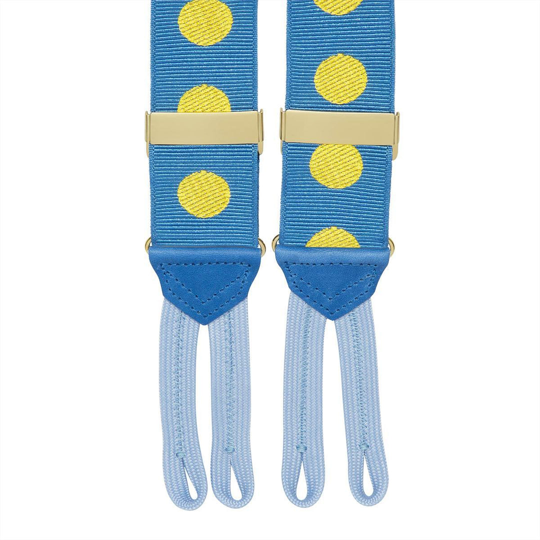 Large Dot Braces - Sky/Yellow