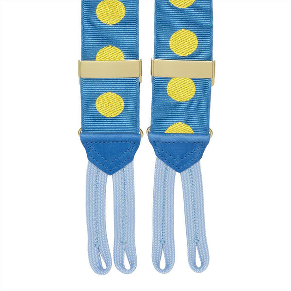Large Dot Braces - Sky/Yellow