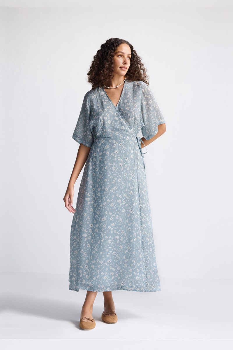 Maxi Wrap Dress - Floral Poetry
