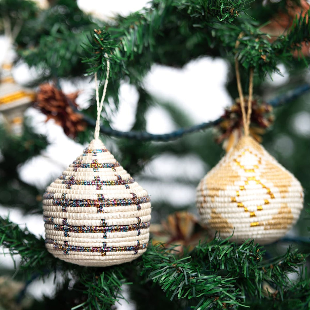 Patterned Multicolor Metallic Bulb Ornament