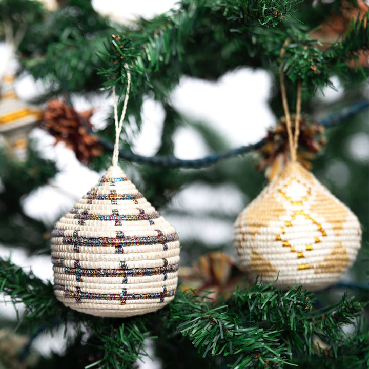 Patterned Multicolor Metallic Bulb Ornament