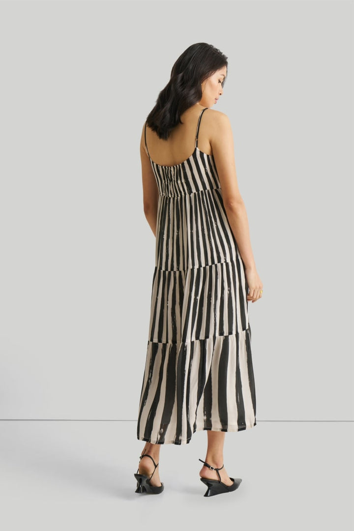Strappy Tiered Maxi Dress - Striped Down