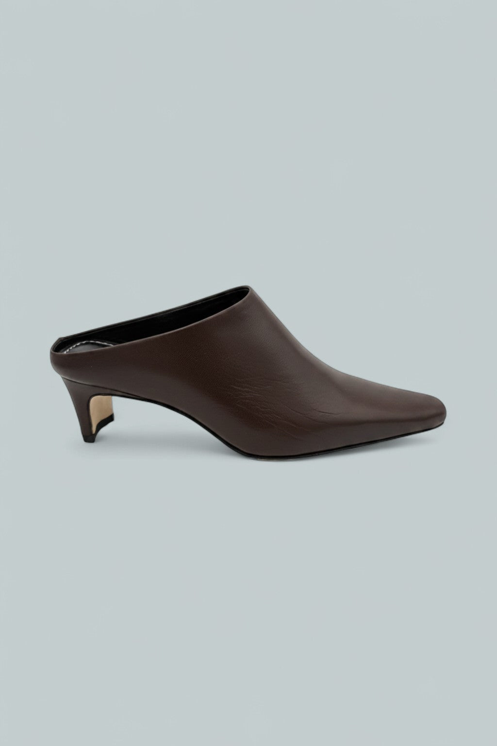 Women's Wally Leather Mid Heel Mules - Espresso Leather