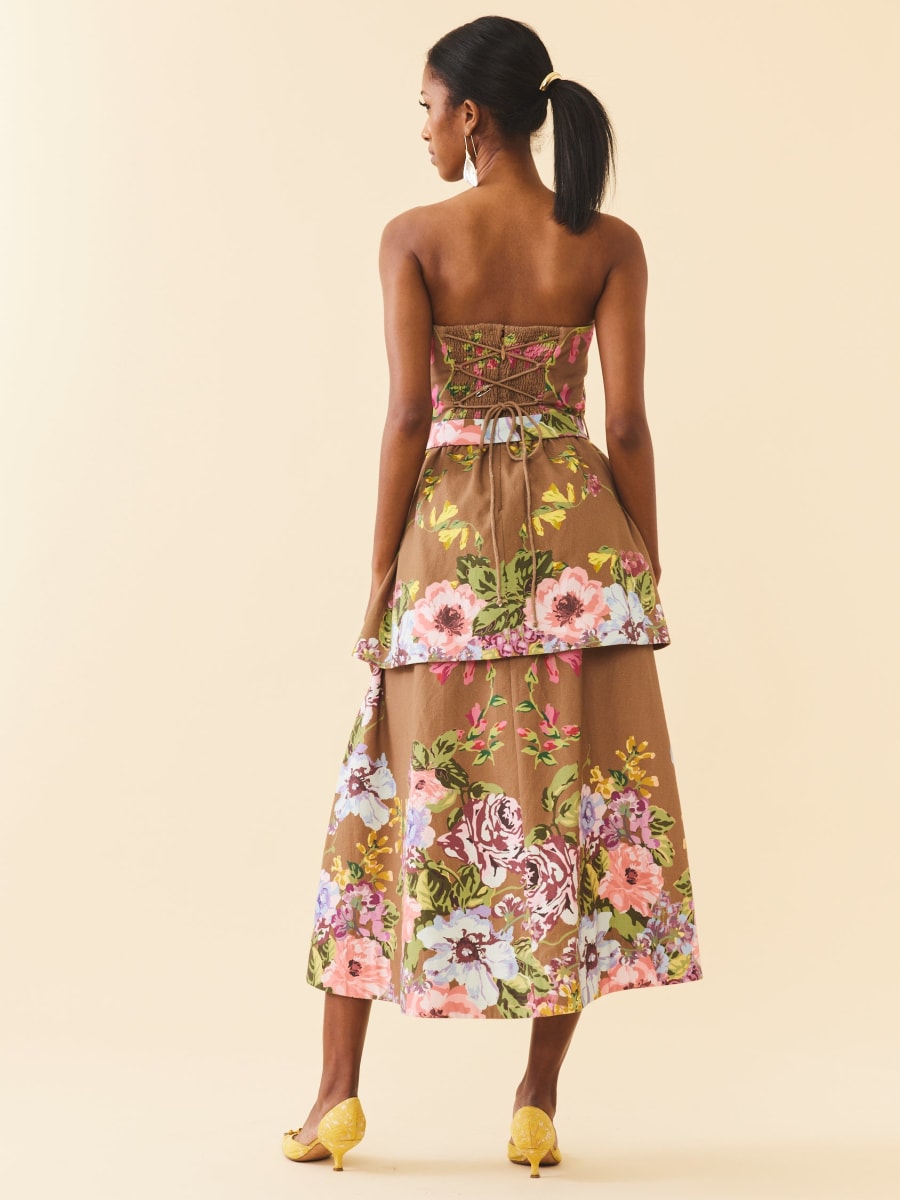 Daisy Dress - Caramel Victorian Floral