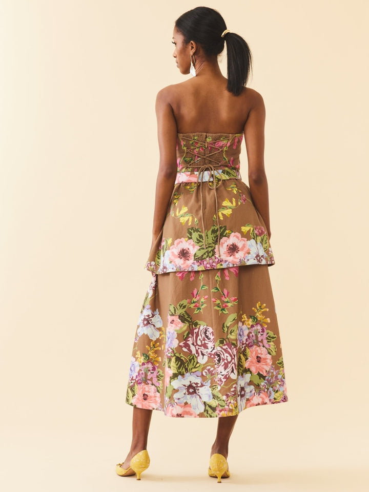 Daisy Dress - Caramel Victorian Floral