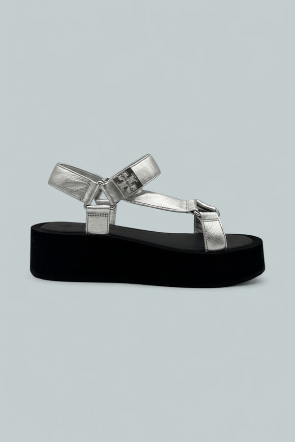Mellow Platform Sandals - Silver / Perfect Black