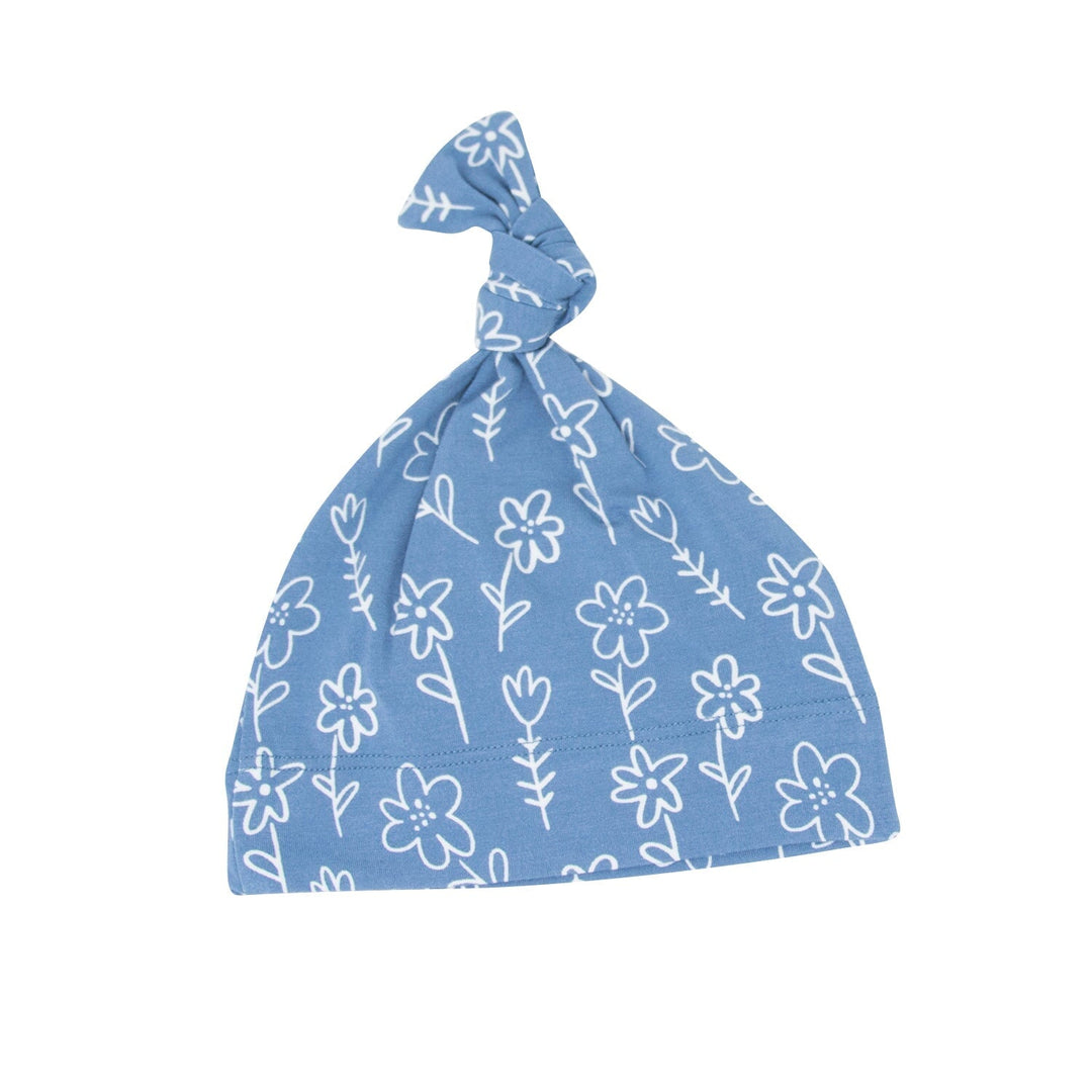 Knot Hat - Blue Doodle
