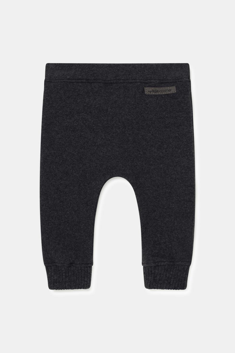 Organic knit baby pants - Dark grey - pants - baby