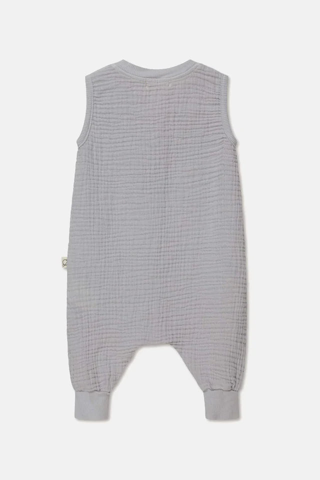 Gauze baby jumpsuit - Soft grey