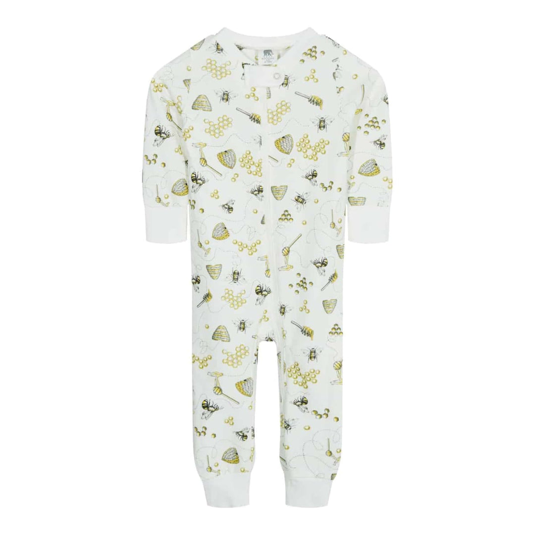 Full Zip Footless Pajama - Honey Bee
