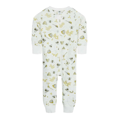 Full Zip Footless Pajama - Honey Bee