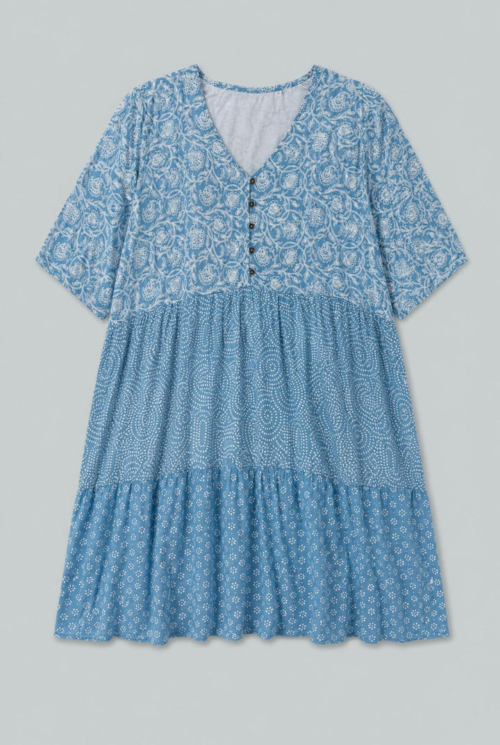 Short Tiered Dress - Blue