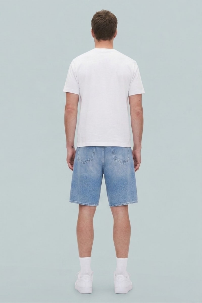 GAP × BÉIS Adult Knit Denim Baggy Shorts - Light Blue Shadow