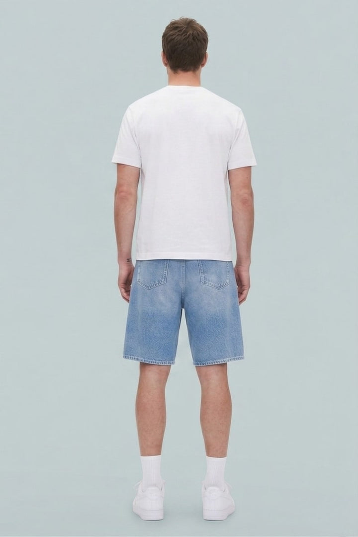 GAP × BÉIS Adult Knit Denim Baggy Shorts - Light Blue Shadow