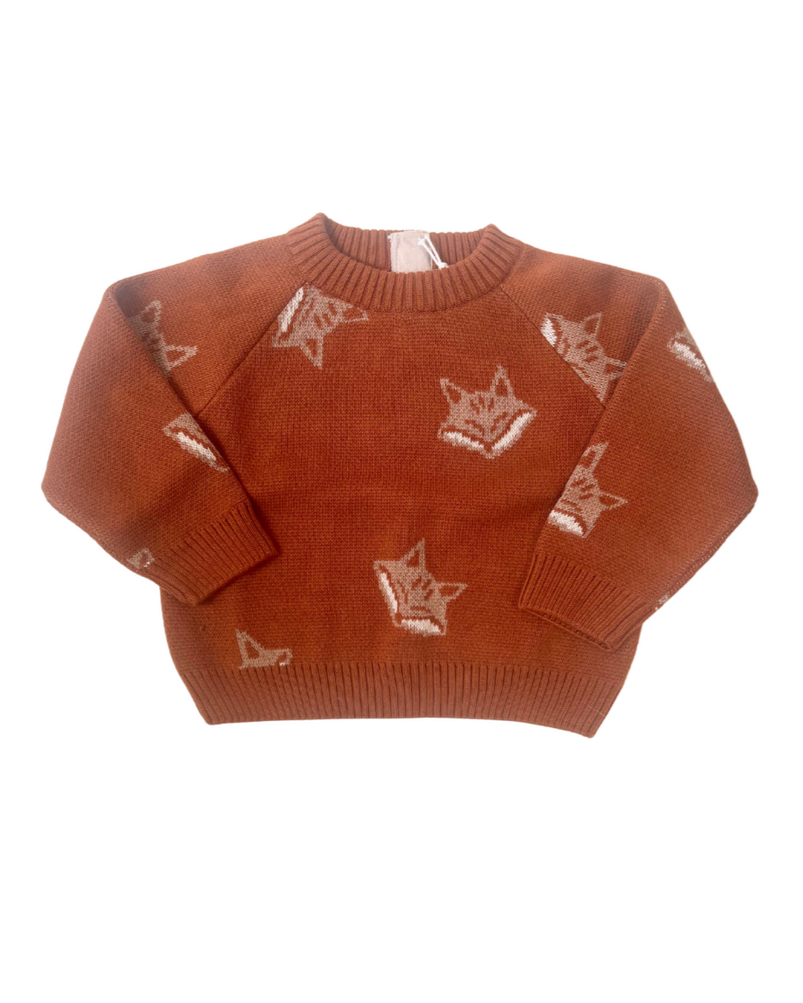 Organic Fox Knit Sweater - Mocha Bisque