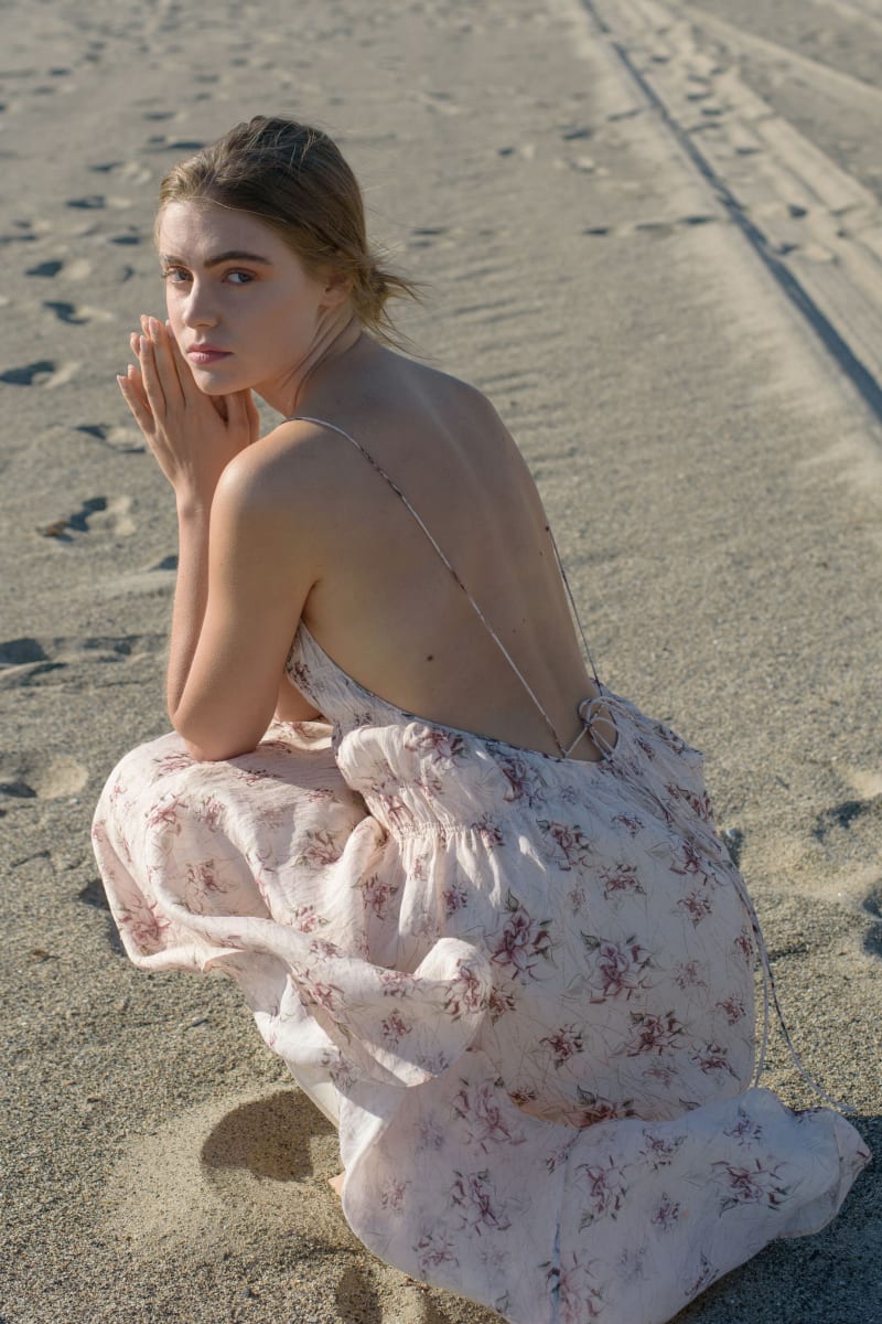 Cecilia Open Back Ramie Dress - Floral