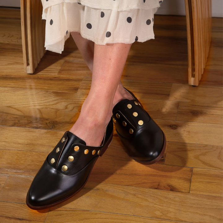 Emma d'Orsay Studded Oxford - Black