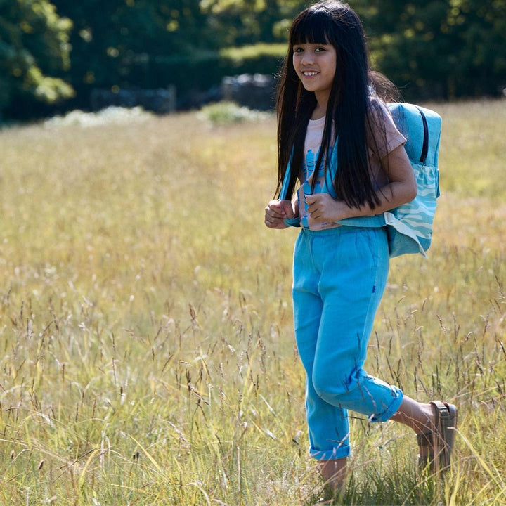 Recycled Cotton Ten Bottle Kid T-shirt - Misty Rose/della Blue