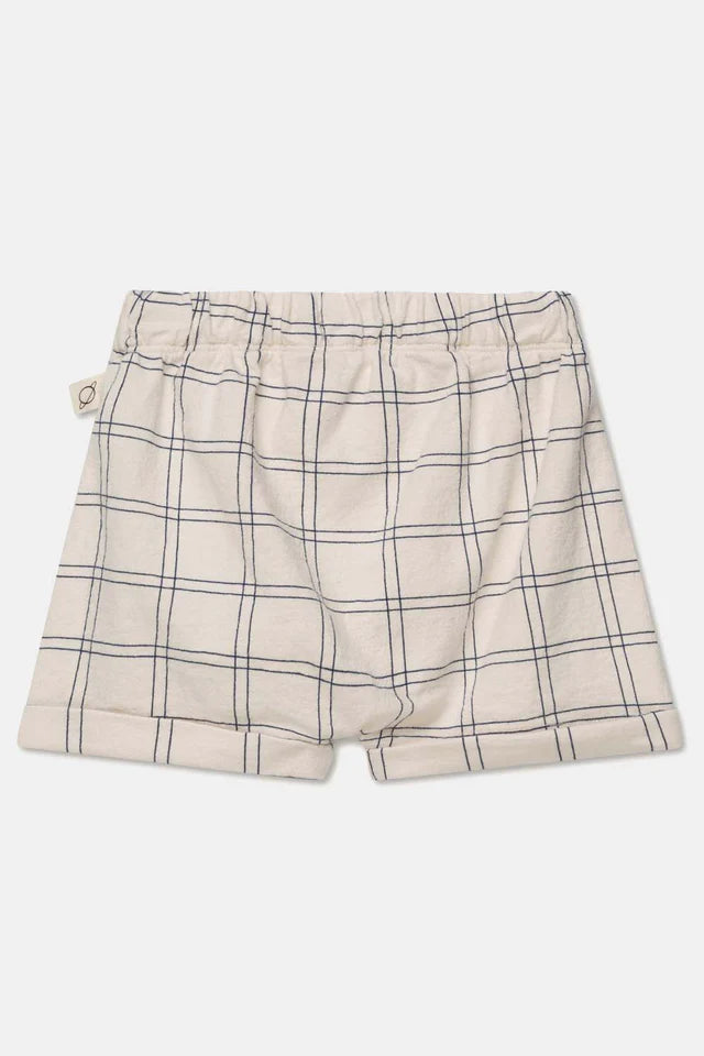 Plaid crepe baby shorts - Ivory