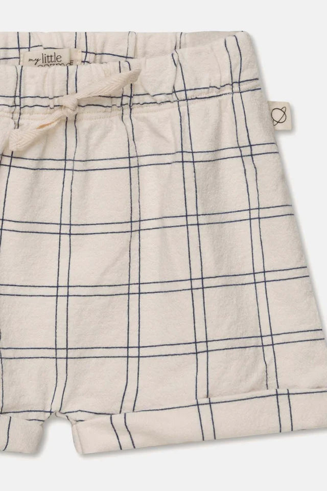 Plaid crepe baby shorts - Ivory