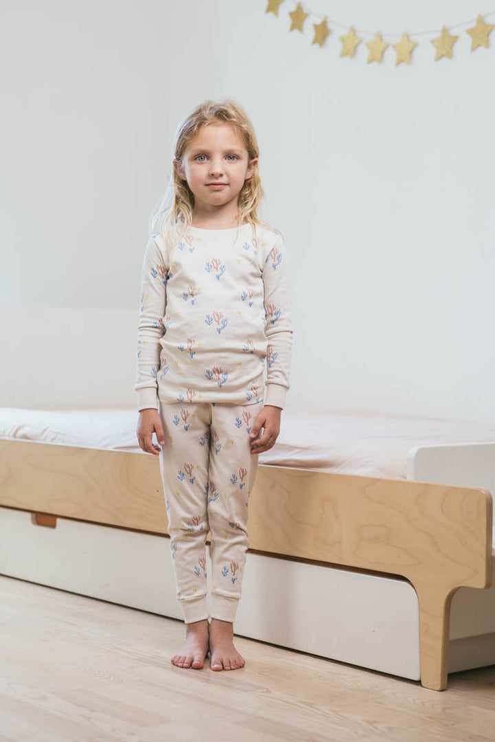 Long Sleeve Pajama Set Pima Cotton - Cactus Birch