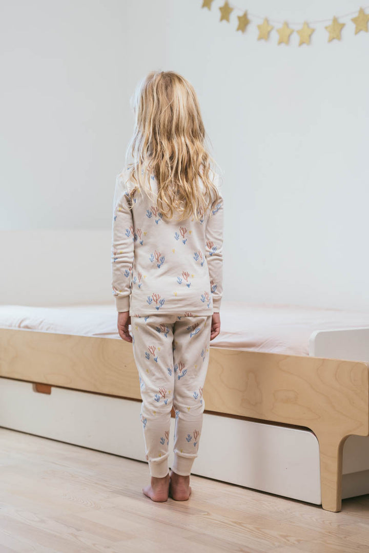 Long Sleeve Pajama Set Pima Cotton - Cactus Birch